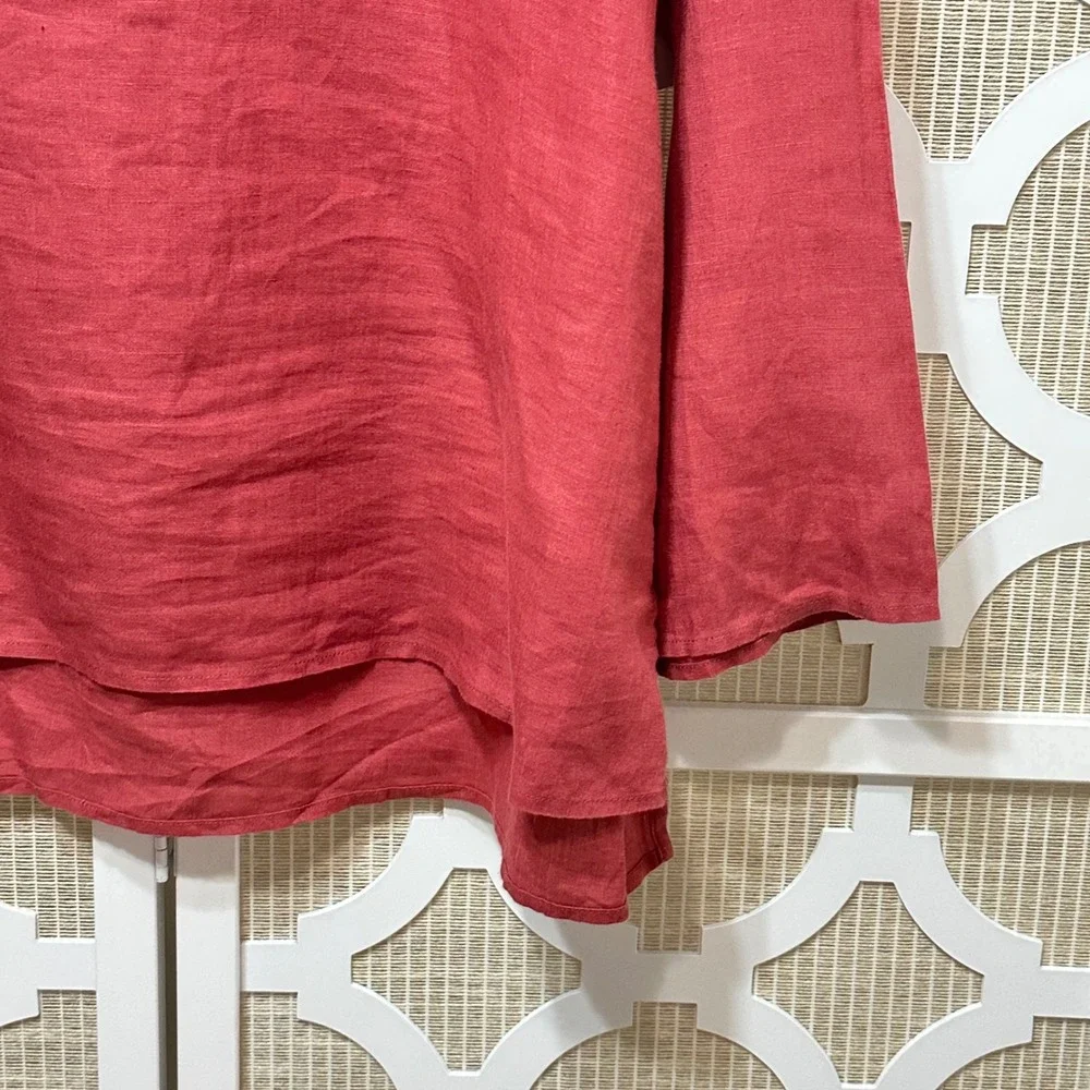 Eileen Fisher Organic Linen Tunic Womens Large Boat Neck Lightweight Lagenlook - Picture 4 of 8